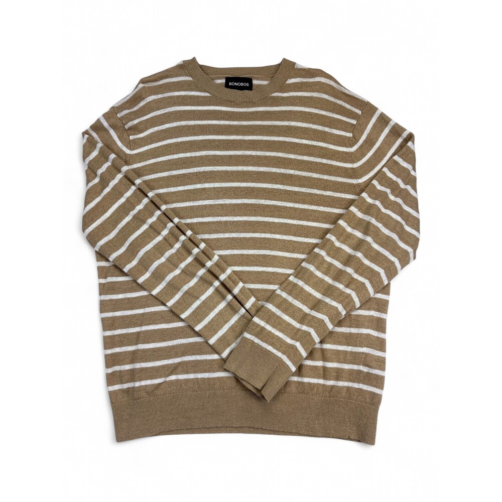 Bonobos‎ Linen Striped Crewneck Sweater - Women's L